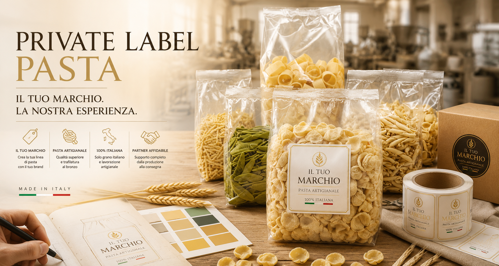 Private Label Pasta – Il tuo marchio, la nostra esperienza – Pastificio Suma